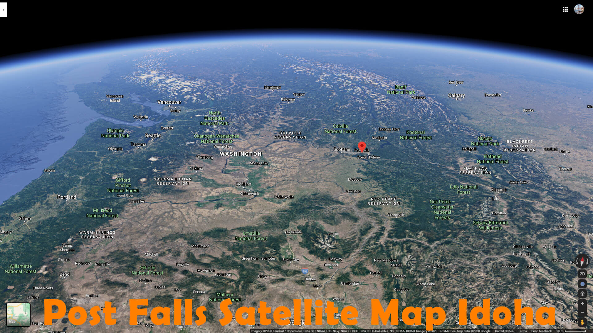 Post Falls Satellite Carte Idoha